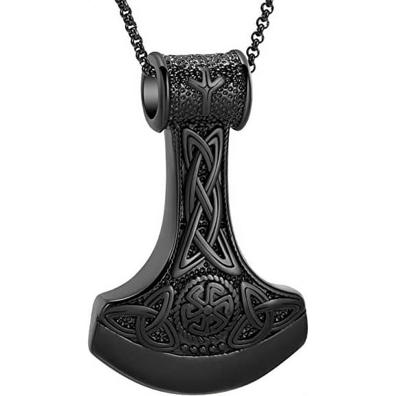 Cremation Jewelry for Ashes, Swiss Army Knife Memorial Urn Necklace for Men, Viking Cremation Axe Necklace Celtic Knot Keepsake Pendant for Ashes