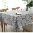 thumbnail image 1 of meioro Rectangle Tablecloth Striped Cotton Line Fringe Table Cover Cloth Decorative Dust-Proof Table Cloth for Indoor and Outdoor Use (Retro Printing, 55x98 Inch / 140 x 250cm), 1 of 5