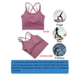 thumbnail image 6 of Leopard Printed Sports Bras for Women Yoga Cami Tops Crop Tank Tops with Built-in Bra Workout Light Support Yoga Bra Gym Tops Tube Vest, Plus Size XS-XL/2PCS, 6 of 8