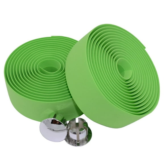 KINGOU EVA Green Road Bike Handlebar Tape with Bar Plugs - 2PCS Per Set