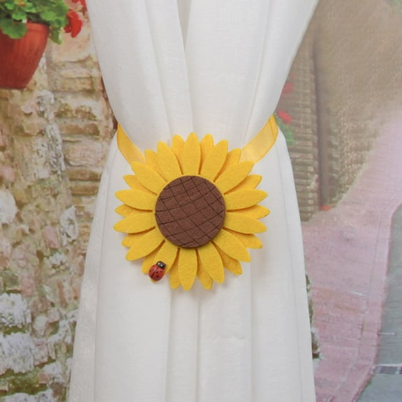 Door Curtain Clip 1Pc Curtain Tiebacks Sunflower Tieback Holders for Curtains No Drill Curtain Accessories 1Pc