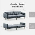 thumbnail image 5 of Mopio Aaron Futon Convertible Sofa Sleeper Futon with Arms Split Back Design 77.5" Cloud Gray Faux Leather, 5 of 8