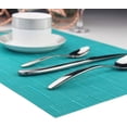 thumbnail image 6 of Plastic Placemats,Non Slip Washable Placemats for Dining Table Wipe Clean Table Mats Set of 6(Cyan Blue), 6 of 6