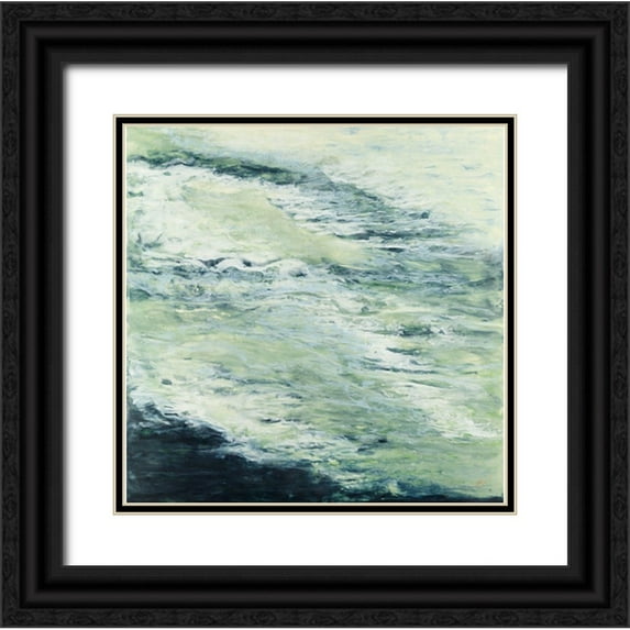 Shanti, Shima 26x26 Black Ornate Wood Framed with Double Matting Museum Art Print Titled - White Water