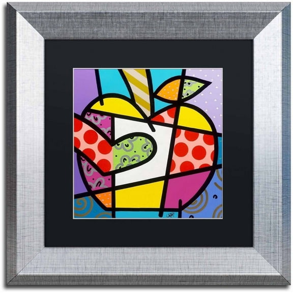 Trademark Fine Art 'Big Apple I' Canvas Art by Roberto Rafael, Black Matte, Silver Frame