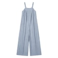 thumbnail image 6 of FchengtaiS Striped Sleeveless Jumpsuit for Women Loose Wide Leg Rompers Summer Casual Vacation Boho Overall, 6 of 6