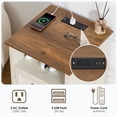 thumbnail image 3 of Hommpa 2 Drawers Farmhouse Nightstand with Charging Station, Rustic Bedside Tbale with Drawers for Bedroom, Vintage End Table with Open Shelf for Living Room, Side Table, White, 3 of 11