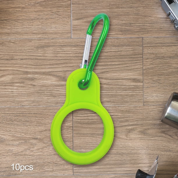 Hebilla De Botella Colgante Termos para agua Portadeportivo de aluminio compacto con hebilla colgante para botella de 10 piezas (verde)