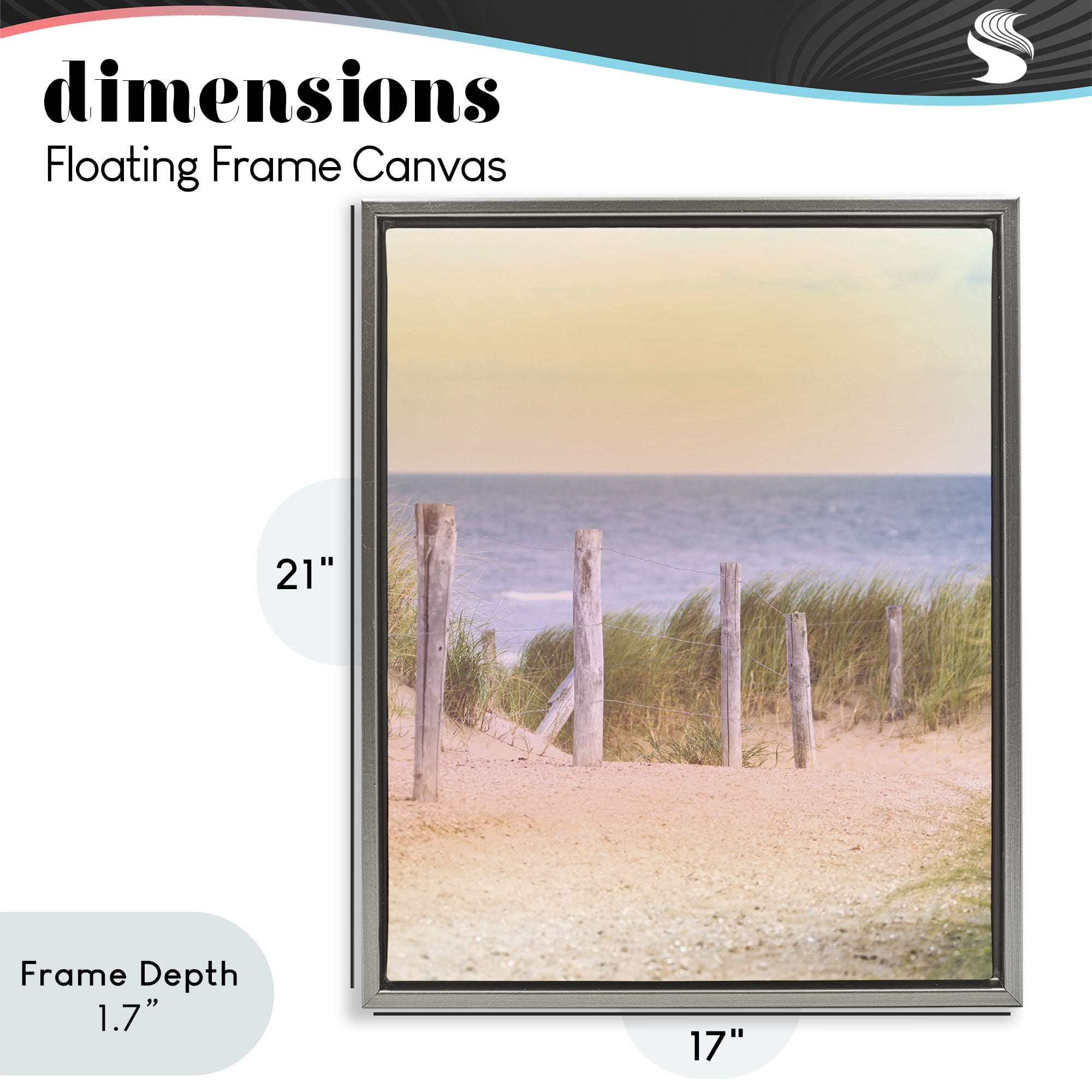 Stupell Industries Carefree Beach Vacation Gray Framed Floater Canvas Wall Art, design by Marcus Prime