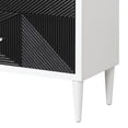 thumbnail image 4 of Accent table with Geometric Pattern 2 Drawer Front Black and White, 4 of 6