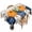 Blue, White,Orange, variant on Navy Blue Pumpkins Fall Table Cloth, Waterproof Tablecloth for Rectangle Tables, Thanksgiving Weeping Leaves Washable Fabric Table Cover for Restaurant Kitchen Dining Tables 52"x70"