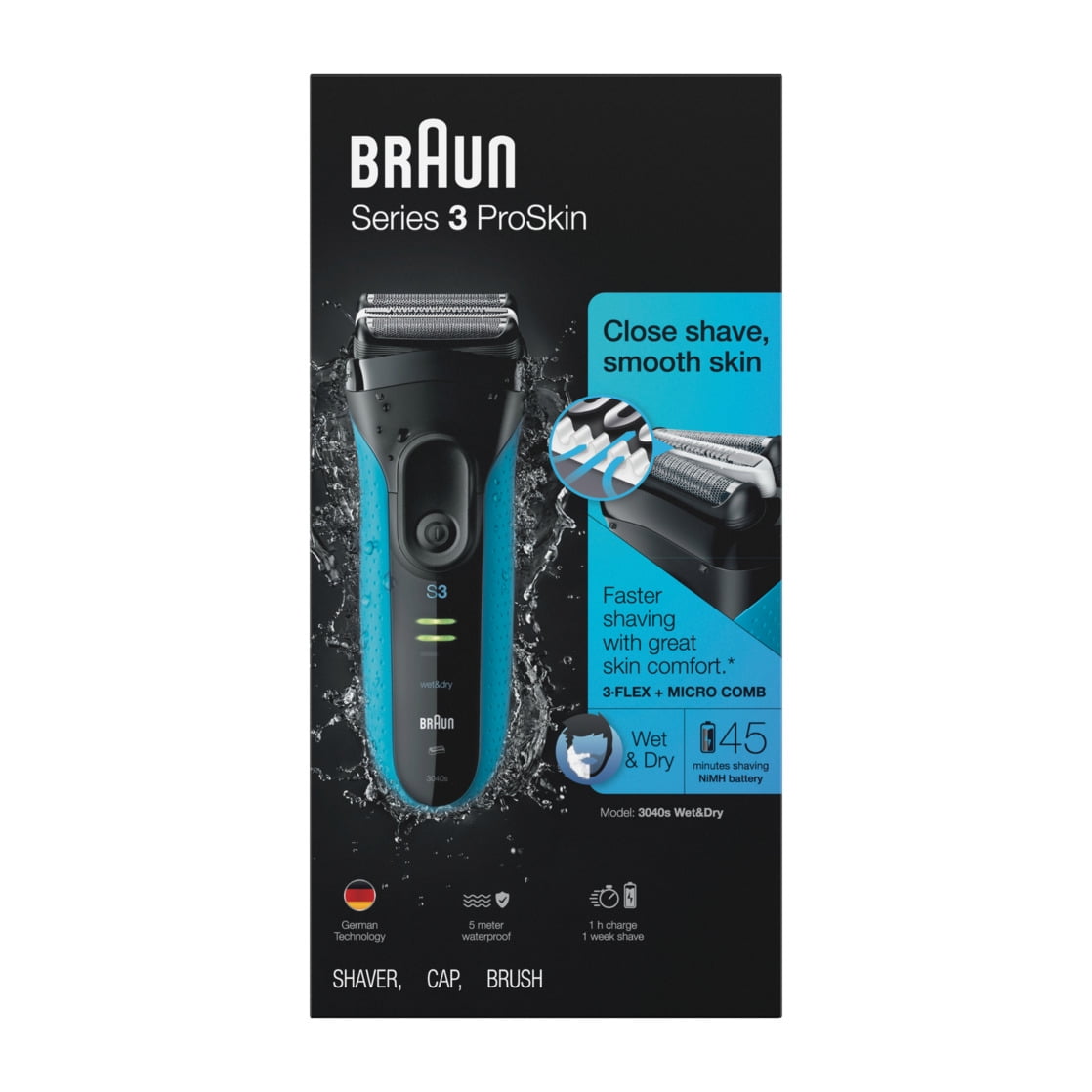 値下げ【新品】ブラウンシリーズ3 ProSkin3040s-W Wet&Dry Free Shipping! Braun Series 3 ProSkin Men's Wet Dry Electric
