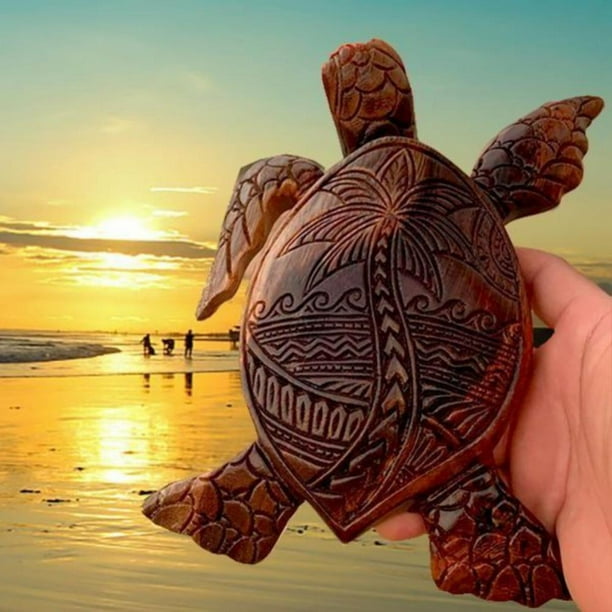 1Pc Cute Hawaiian Turtle Statue Figurines Resin Crafts, Simulation