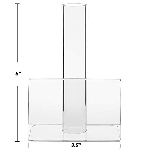 Wedding Parties or Guest Rooms Srenta Clear Acrylic 5” Bud Vase with Greeting / Place Card Holder Best for Buffet Tables Gifts for Displaying Flower and The Gift Message Set of 2
