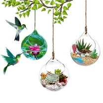 Hummingbird Feeders For Outdoors Hanging, Hanging Plants Glass Terrarium Container Air Plant Holder Succulents Globe Shape Home Garden Décor, Humming Glass Feeder