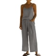 thumbnail image 3 of Women's Soft Cotton Jersey Knit Loungewear Set, Loose Relaxed Fit with Elastic Waistband, Lightweight Breathable Two Piece Matching Top and Shorts, Casual Summer Outfit | TruHer,Gray M, 3 of 7