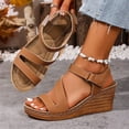thumbnail image 7 of Women Wedge Sandals High Heel Platform Ankle Strap Dressy Comfortable Adjustable Elegant Slippers Summer Beach Wedding Shoes, 7 of 7