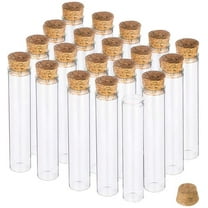 20 Pack 30ml Glass Tubes Transparent Decoration Bottles with Cork Stoppers for Arts Crafts and Other Small Projects Clear