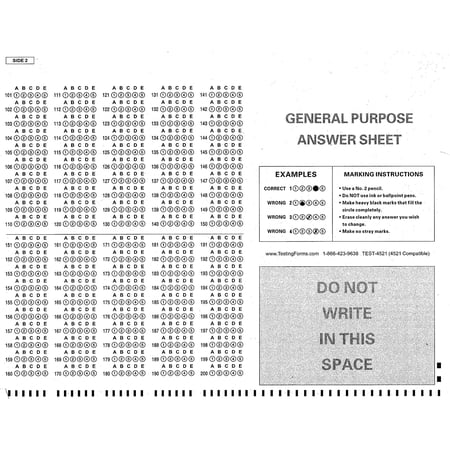 TEST-4521 (100 Sheet Pack) Compatible Testing Forms