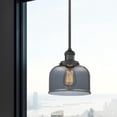 thumbnail image 3 of Innovations Lighting  Franklin Restoration Bell - 1 Light 8" Stem Hung Mini Pendant Clear/Matte Black, 3 of 3