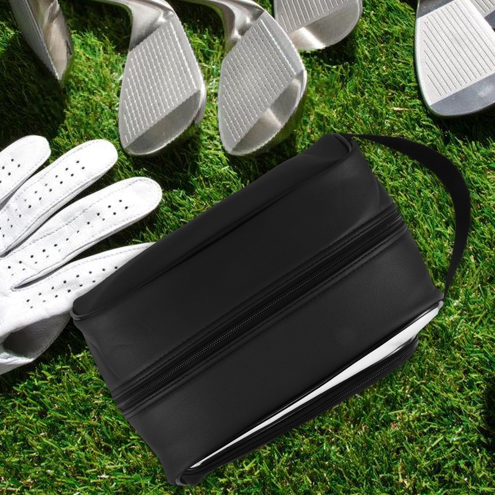 OUNONA Travel Shoe Bag for Golf Shoes, Multi-Purpose PU Carry Bag, 1 Pack, Perfect for Sports and Outdoor Enthusiasts
