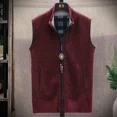 thumbnail image 2 of Ropa de hombre de cuello alto con cremallera, chaleco de negocios, suéter de punto azul sin mangas con cremallera, chaleco de cuello alto rojo para hombre, sudadera A, 2 of 5