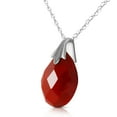 thumbnail image 2 of Galaxy Gold 14k Solid White Gold Pendant Necklace Flat Pear Shape Briolette Cut Dyed Ruby Pendant High Polished (22), 2 of 3
