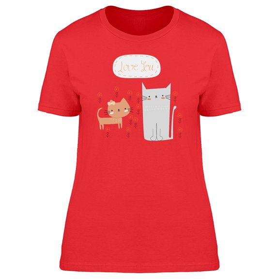 Love You Two Cats Doodles Tee Women's -Image by Shutterstock