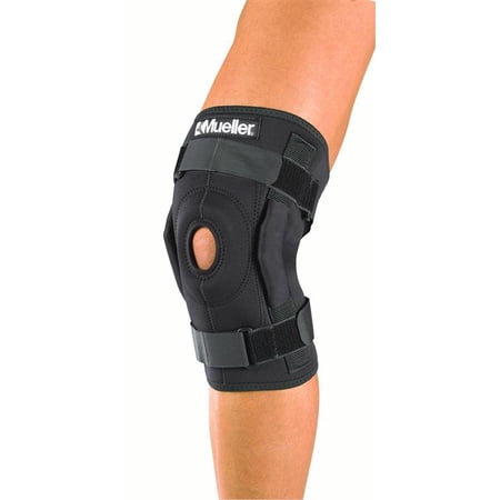 Mueller Hinged Wraparound Knee Brace  Black  Size Reg