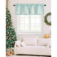 thumbnail image 6 of Teal Green Christmas Tree Curtain Valance for Windows/Living Room/Kitchen/Bathroom/Café, Short Rod Pocket Tier Curtain Window Treatment Panel Balls Snowflake Xmas Tree Topper Curtain 60''x18'', 6 of 6