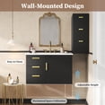 thumbnail image 5 of Euroco 30" Wall Mounted Bathroom Cabinet with Side Cabinet Combo, Bathroom Cabinet with Soft-Closing Door and Drawers, Modern Bathroom Vanity with Sink, 5 of 9