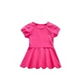 thumbnail image 2 of LYHaoo Girls Summer Dresses Casual Dress For Baby Toddler Girls Pure Color Elastic Waist Outdoor Play Dress For 5 Months To 4 Years,Toddler Dresses Sizes 12-16 Months Red, 2 of 4