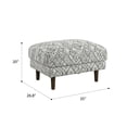 thumbnail image 3 of 35" Mid-Century Modern Style Ottoman, Upholstered Tufted Ottoman Seat with 4 Wood Legs, Ottomans Chair for Living Room, Black, 3 of 5