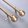 thumbnail image 3 of 42''-126'' long Adjustable Metal Curtain Rod Set Round Finials Decorations, 3 of 7