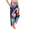 thumbnail image 2 of Uemuo Starry Sky Pine Tree Donut Pattern Women's Wide Leg Palazzo Lounge Pants with Pockets Light Weight Loose Comfy Casual Pajama Pants-Large, 2 of 9