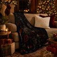 thumbnail image 3 of Raven Alcove with Antique Frame, Dark Romantic Autumn Scene, Soft Flannel Blanket for Living Room and Reading Nook, Art Lovers Autumn Gift, Festive Home Decor, 3 of 9