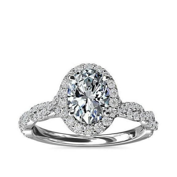 Diamond-Capitals 2.50 Ct (E/VVS2) IGI Certified Elegant Oval Lab Grown Diamond Solitaire Ring for Engagement Solid 18K White Gold Size 10