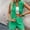 Green, variant on Women's Blazer Two Piece Outfit Casual Sleeveless Vest and Shorts Set Summer 2025 Casual Business Clothes
