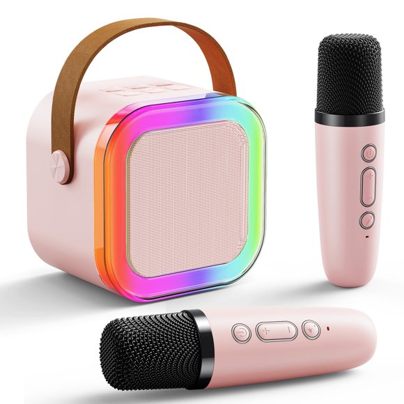 Máquina de karaoke Niskite para niñas pequeñas con 2 micrófonos