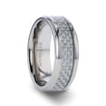 thumbnail image 1 of TANTALUS Beveled Edge Titanium Ring with White Carbon Fiber Inlay - 8mm, 1 of 3