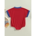 thumbnail image 4 of Wassery 4th of July Infant Baby Boys Girls Outfits Letter Print  Short Sleeve Crew Neck Romper Independence Day Clothes Summer Newborn Bodysuits 3-24M, 4 of 7