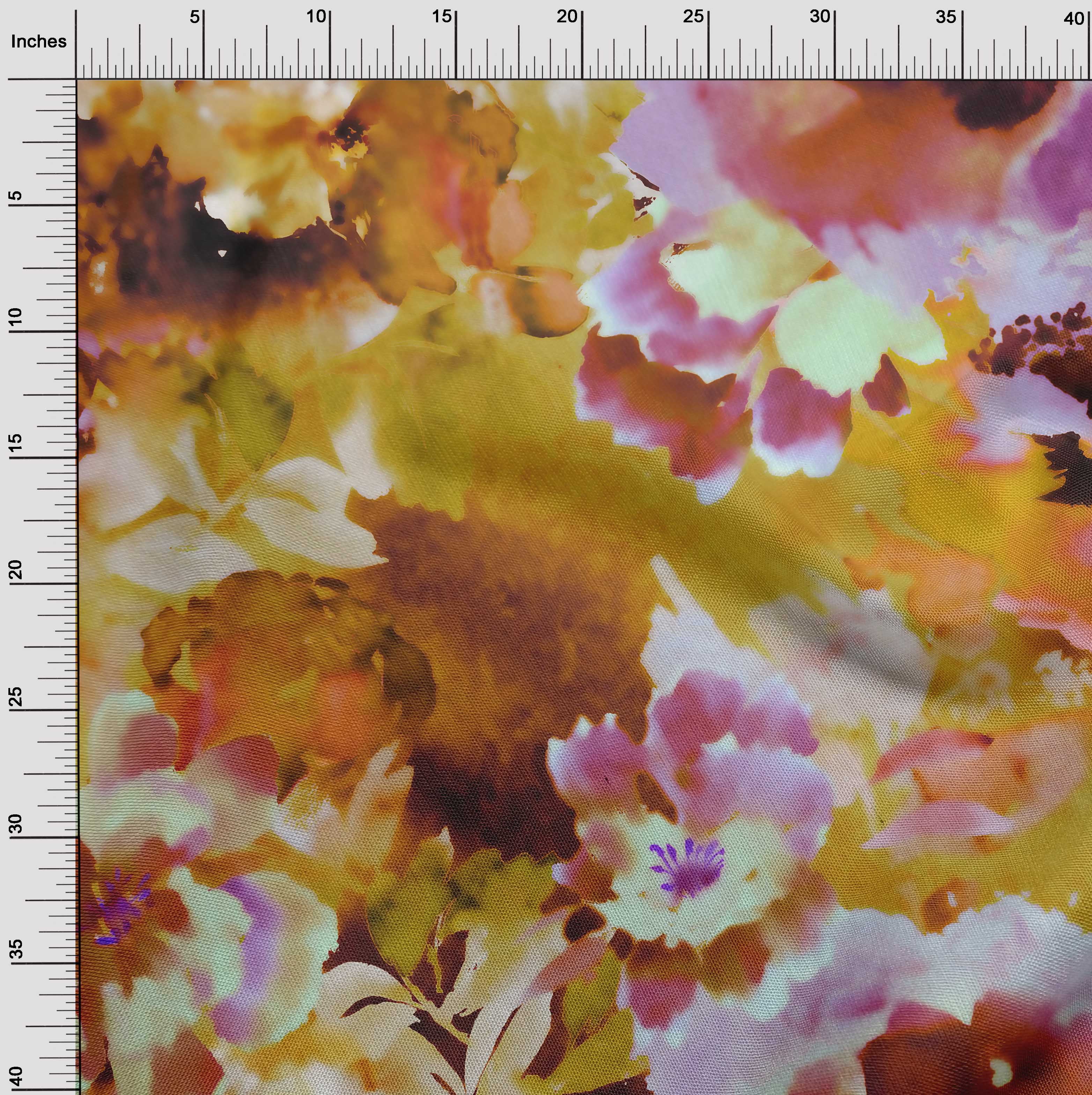 oneOone Cotton Cambric Brown Fabric Abstract-Blurred Floral Pattern Dress Material Fabric Print Fabric By The Yard 42 Inch Wide