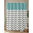 thumbnail image 4 of Shower Curtains Herringbone Pattern Bath Curtain Vintage Turquoise Grey Waterproof Bathroom Shower Curtain Set with Hooks Decoration 72 x 72 Inches, 4 of 7