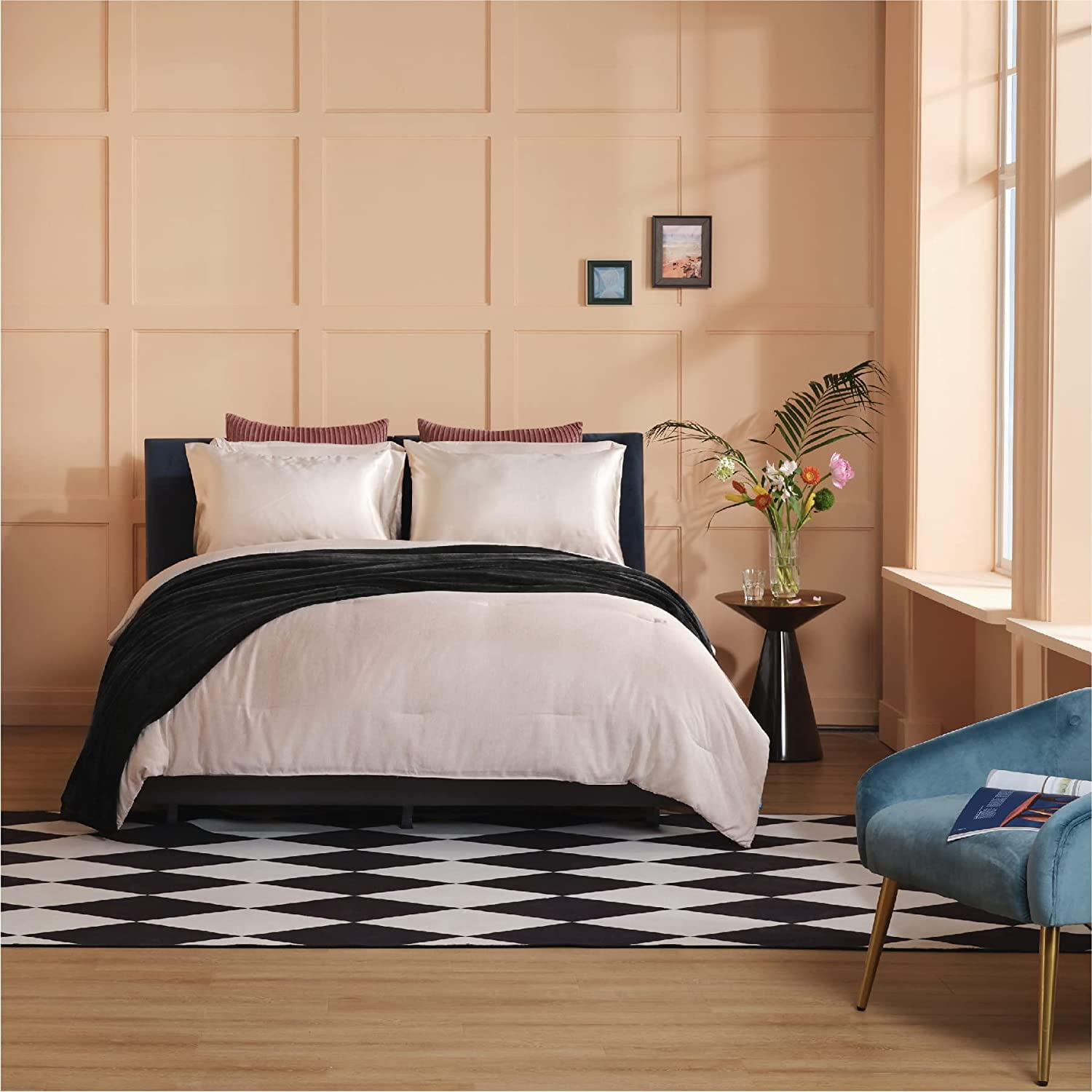 Htooq Fleece Blankets King Size Black Bed Blanket Soft Lightweight Plush Cozy Fuzzy Luxury Microfiber 108x90 Inches Black 108x90 Black 108x90