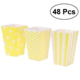 thumbnail image 1 of MLINS 48pcs Popcorn Carton Rugby Stripe Wave Dot Pattern Decorative Dinnerware for Birthday Parties / Baby Showers / Graduations (Yellow), 1 of 6
