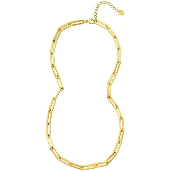 18k Real Gold Plated Paperclip Necklace Gold Chain Necklaces for Women