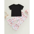 thumbnail image 4 of Bagilaanoe 2pcs Toddler Baby Girl Long Pants Set Print Short Sleeve T-shirt Tops + Rainbow Flare Trousers 9M 12M 2T 3T 4T 5T Kids Casual Outfits, 4 of 8