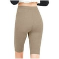 thumbnail image 4 of AINIYS Women's High Waisted Biker Shorts Stretch Elastic Waist Pants for Gym Fitness Daily Active Wear Beige L, 4 of 8