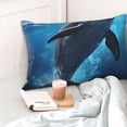 thumbnail image 4 of Kdxio Cotton Pillow Cases 16"x24" Pillowcases,Soft and Breathable Bedroom Pillow Cases-Ice Blue Ocean Cute Dolphin-No Pillow Core, 4 of 5