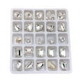 thumbnail image 3 of dianhelloya 25Pcs Nail Decorations Creative Love Heart Butterfly Square Faux Crystal 3D Charms DIY Nail Art White, 3 of 8